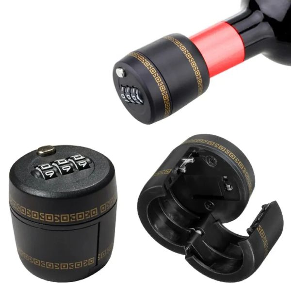 Tappi per vino in plastica Bottiglia Password Blocco Combinazione Bottiglie di vino Serrature Dispositivo per presa a vuoto Conservazione per strumenti per mobili Hardware Bar