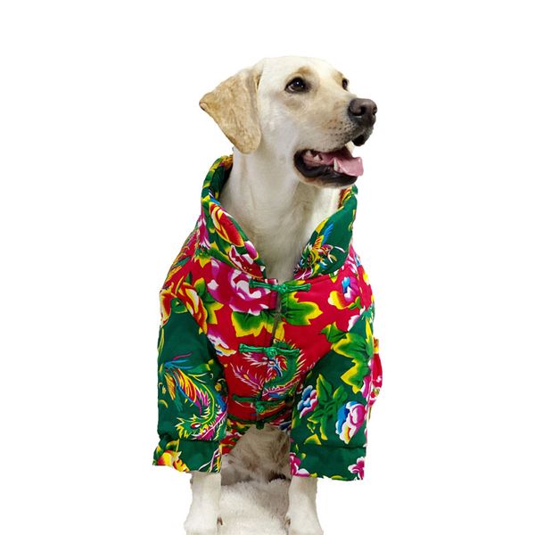 Одежда для собак китайский год кошачья собачья одежда Тан Костюм Чонсам Зимний домашний костюм маленький большой большой костюм для собак одежда одежда 230504