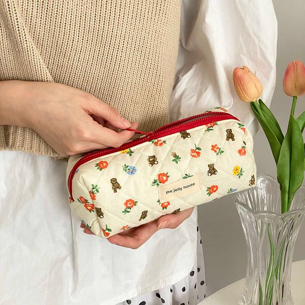 Astucci per cosmetici Astucci per trucco Liberty Quilting Soft Cotton Women Zipper Cosmetics Organizer Piccolo Cute Make Up Pouch Penna portatile Astuccio da toilette Z0504