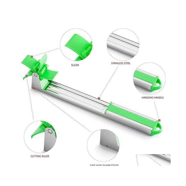 Ferramentas de vegetais de frutas Projeto de moagem de vento de cutrinho de melancia cortado rapidamente Salad Slicer Tool Azetas laváveis ​​de cozinha de aço inoxidável Dro DH4do