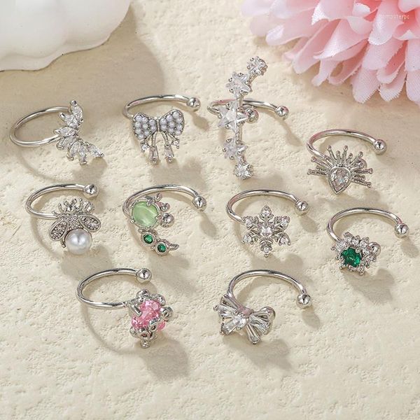 Orecchini a cerchio Vintage oro argento colore polsino dell'orecchio dell'ape Clip non piercing Clip di cartilagine finta per gioielli da donna