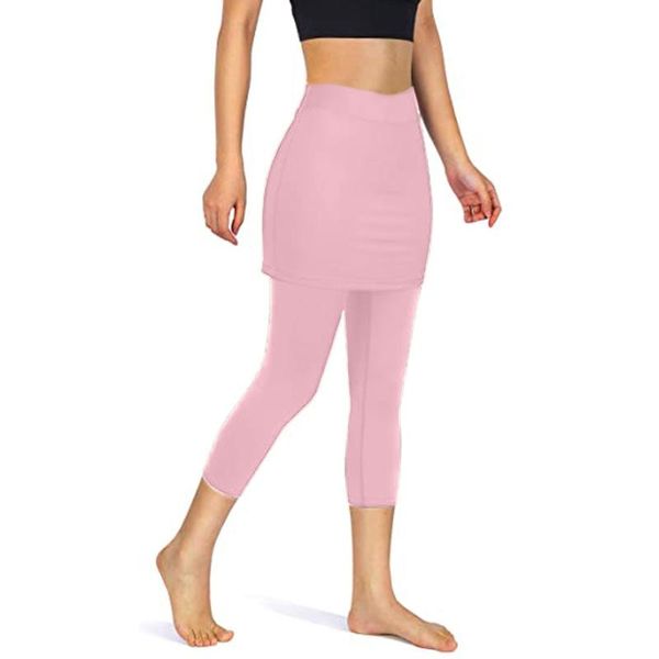 Leggings da donna Leggings da donna Vita alta Tasche con gonna da tennis Pantaloni da jogging skinny per fitness sportivo elastico #t3g