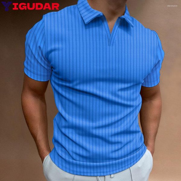Herren Freizeithemden Herren Sommer Baumwolle Business Einfarbig Kurzarm T-Shirt Revers Hemd Polo T Für Herren Ropa Hombre
