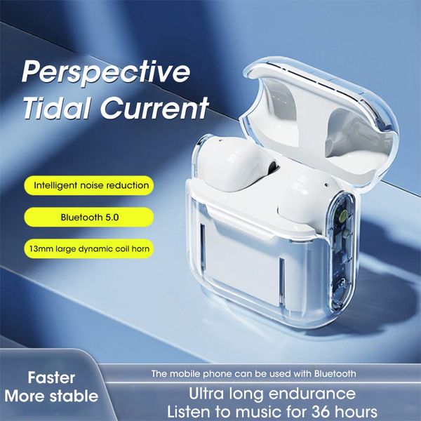 Niye New Transparent Case Pro12 Auricolari Bluetooth senza fili Auricolari sportivi stereo HiFi stereo colorati a quattro colori con microfono