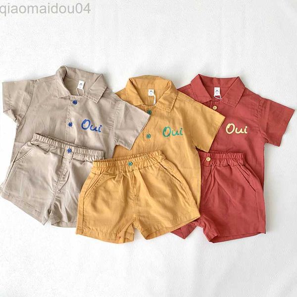 Наборы для одежды детская одежда наборы XXX для мальчиков и девочек одежда для одежды с коротким рукавом+рубашка для Pant Kids 2pcs Cotte 2022 Summer Ba AA230504