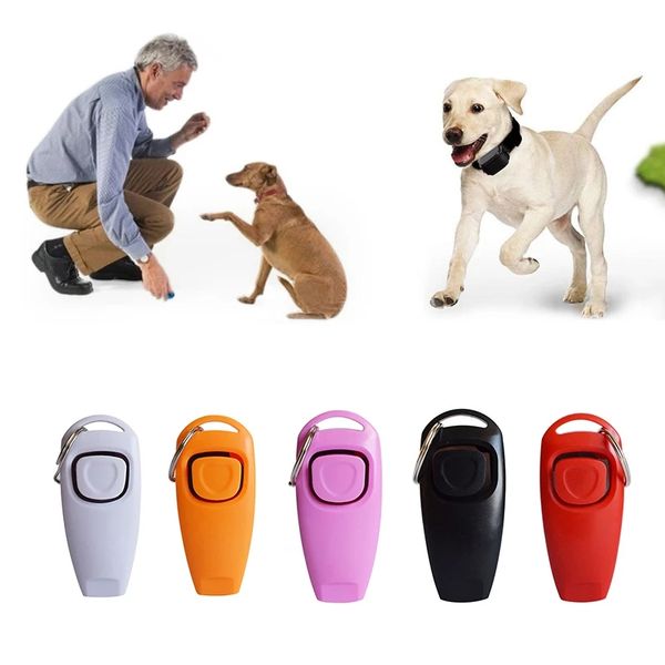 Hundetrainingspfeife Pet Clicker Antwortkarte Pet Dog Trainer Assistive Guide mit Schlüsselring Dog Aid Guide 2 in 1 Haustierbedarf