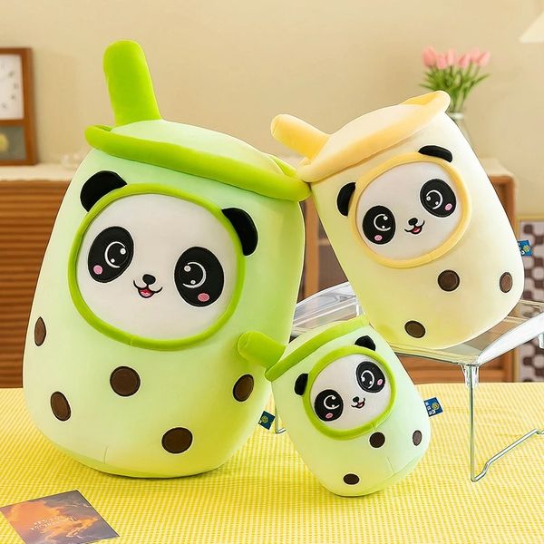 Peluche gigante Boba Tazza da tè Giocattoli Panda Bubble Tea Cuscino Frutta Bevanda Peluche Farcito Morbido Tè al latte Bambola di pezza Regalo per bambini Cuscino per la casa