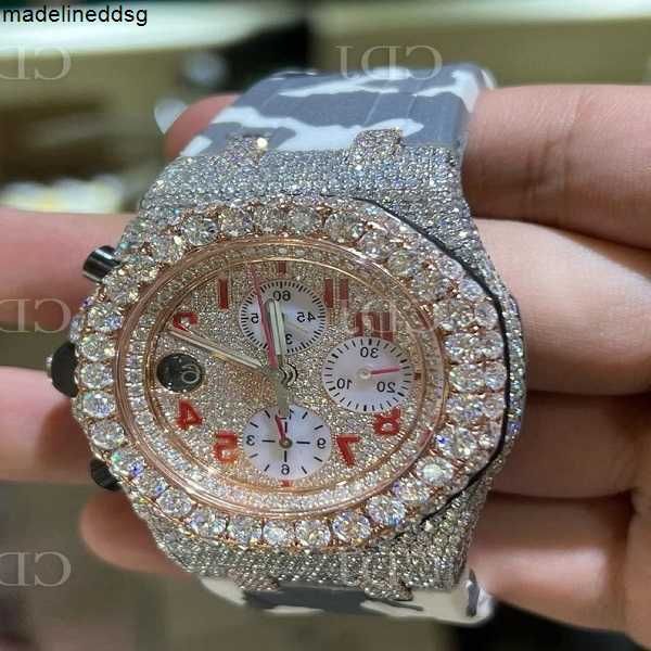 Armbanduhren Luxus Custom Bling Iced Out Uhren Weißgold überzogen Moiss Anite Diamond Watchess 5A hochwertige Replikation Mechanisch OM40 R8Z8