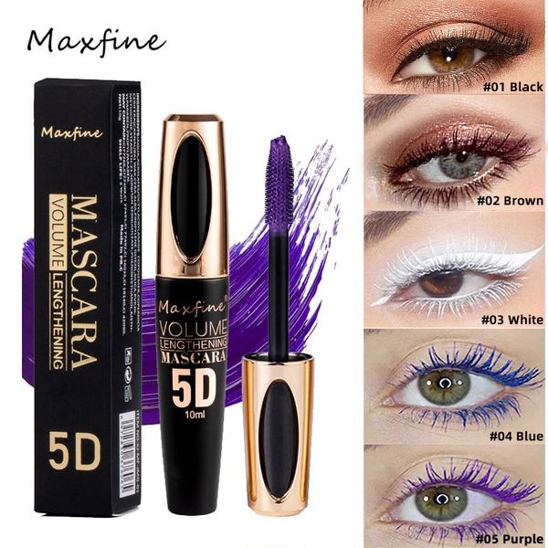 Mascara colorato 5D Ciglia setose Allungamento delle ciglia Trucco Mascara impermeabile Volume Eye Cosmetics