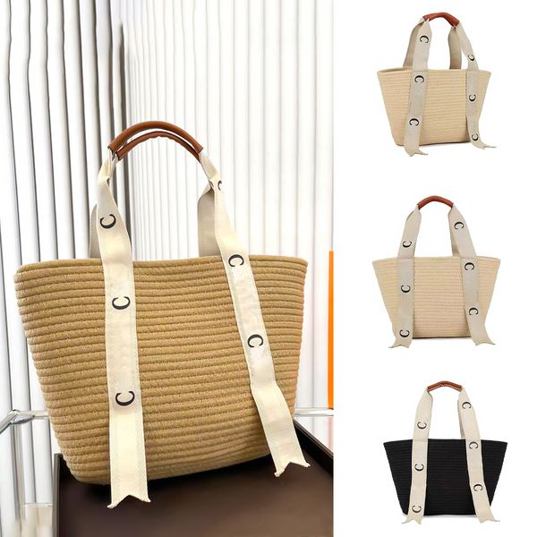 Tote çanta Saman tasarımcı spor çantası sepet odunsu Bayan erkek Rafya çanta lüks Omuz çantaları hafta sonu seyahat örgü moda Crossbody klasik Plaj Çantası