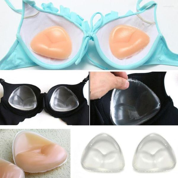 Costumi da bagno da donna 1 paio di costumi da bagno bikini a triangolo in silicone Inserti per reggiseni Inserti per reggiseno Push Up Intimo per rinforzare il seno Rimovibile Inble Women