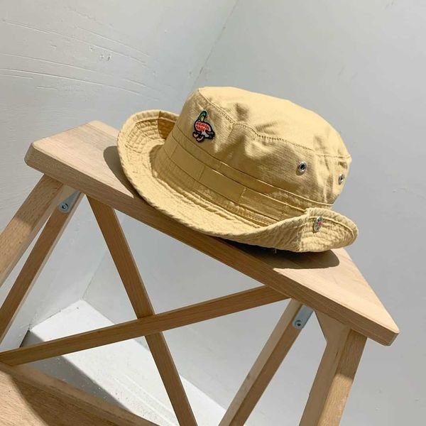 Wide Brim Hats 2022 HUMAN MADE BUCKET HAT Bestickter Fischerhut mit rundem Eimer MZ21 J230503