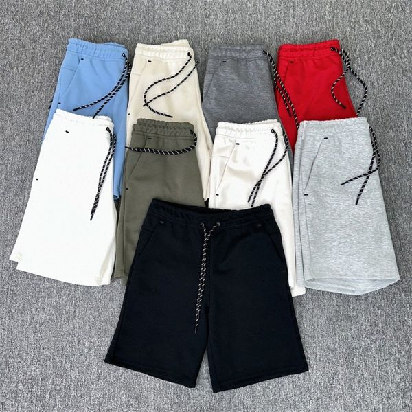 Calças curtas de grife esportivas Shorts de lã tecnológicos para homens e mulheres com estampa de letras tiras de tecido moletons casuais agasalhos roupas verão roupas de praia tecnologia H1Ji#