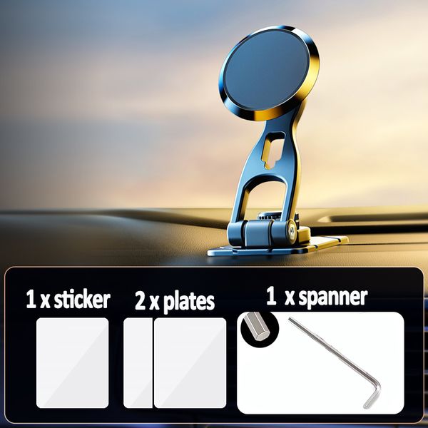 2023 Rotatable Magnetic Car Phone Phone Magnet Smartphone dobrável suporte na mesa de carro NotBeook para iPhone Samsung Xiaomi