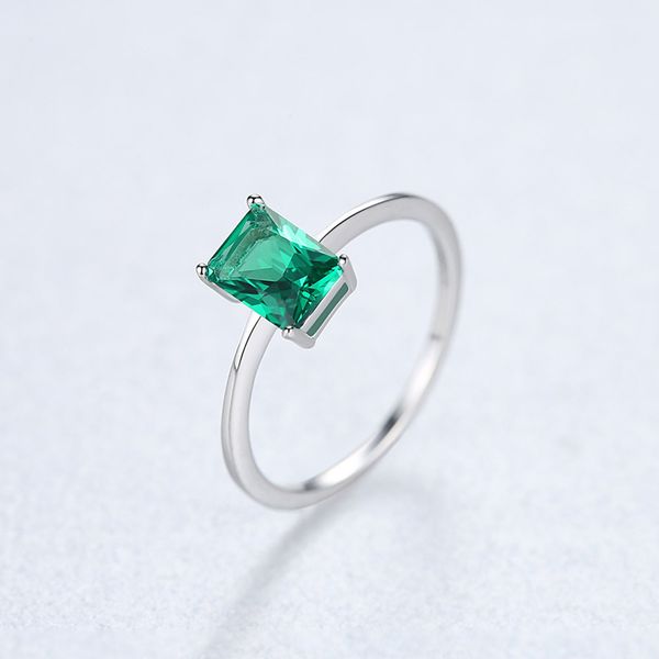 Imperador de geometria encantadora anel de casamento Emerald Women Fashion Luxury Marca sintética Gem S925 Silver Hign-Send Ring Feminino Charming Ring Wedding Party Jewelry Gift
