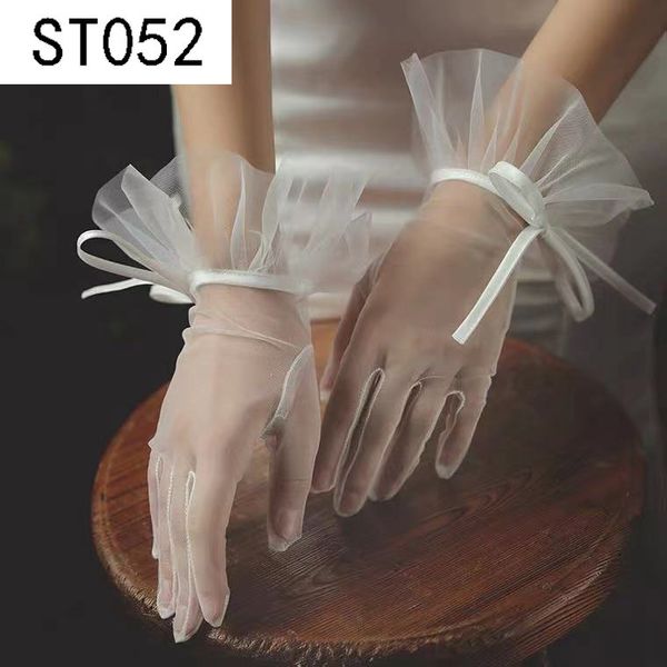 Guanti da sposa Accessori per abiti da sposa Accessori in pizzo Matrimonio di perle in raso Short Bridal Gloves