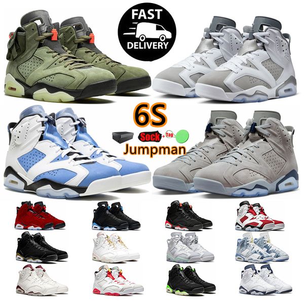 Basketballschuhe Jumpman 6 6s University Blue Red Oreo Georgetown Midnight Navy Cactus Jack Schwarz Infrarot Cool Grey Herrentrainer Outdoor-Sport-Sneaker Größe 36-47