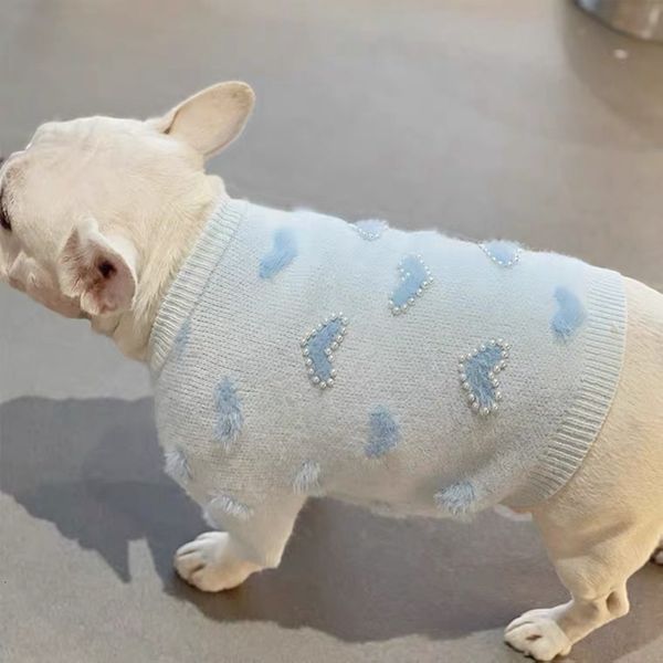 Vestuário de vestuário para cães pérolas pérolas de suéter roupas de jumper de inverno jaqueta quente vestuário para cães médios pequenos schnauzezer chihuahua pug yhc108 230504