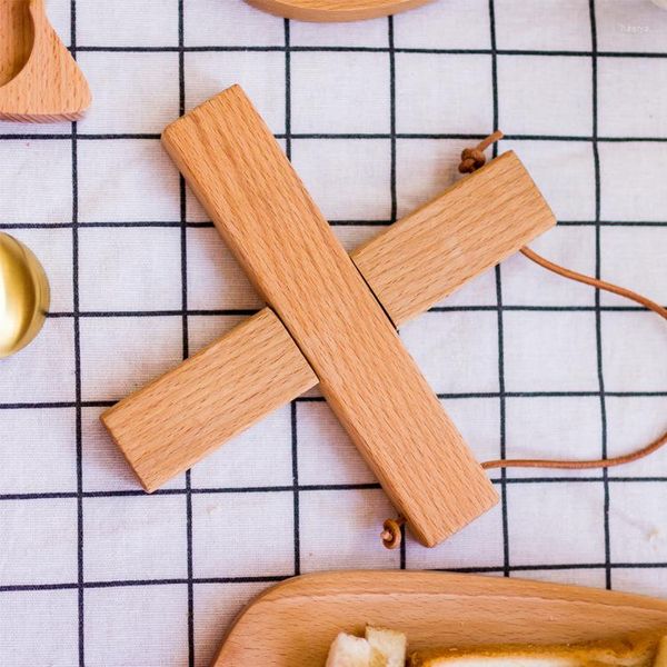 Tapetes de mesa montagem de madeira maciça montagem de calor isolamento criativo utensílios de cozinha criativos
