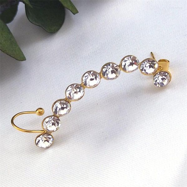 Orecchini a bottone Trendy Elegante Ear Bone Crystal Clip per polsino Donna Ragazza Wrap Wedding Party Jewelry Boucle Oreille Femme E9548S01
