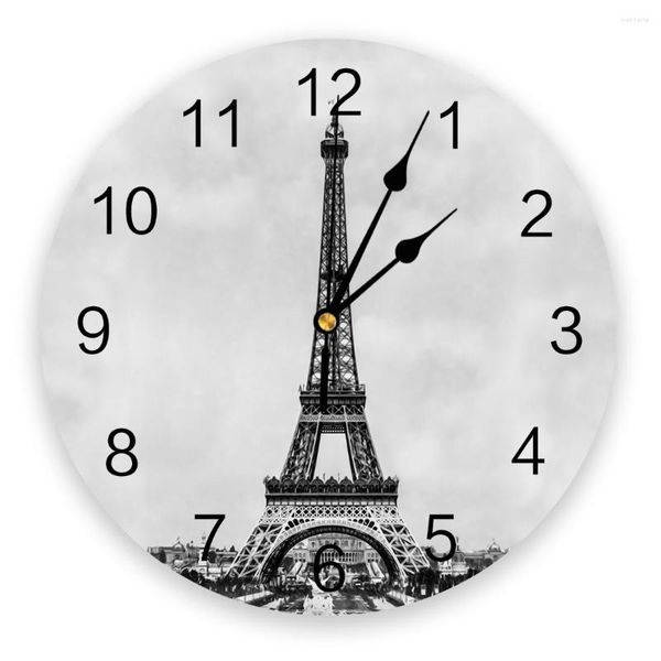 Настенные часы Эйфелева башня Париж Франс Часы Дом Декор спальня тихий Oclock Watch Digital для детских номеров