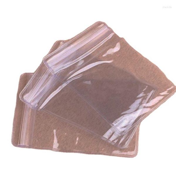 Bolsas de armazenamento 100pcs Clear plástico de bolsa de moeda Acessórios para joias de zíper Pacote de carteiras de presente bolsa selada bolsa selada