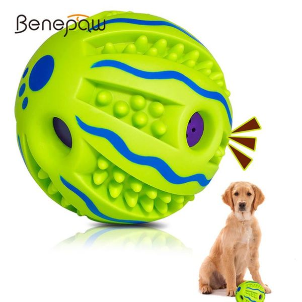 Giocattoli Benepaw Wobble Palla per cani resistente per cani di taglia grande e media masticazione interattiva Squeaker integrato Giocattoli per animali domestici sicuri Formazione Digrignare i denti