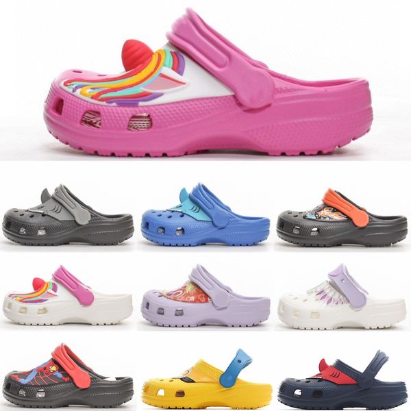 Kinder Sandalen Clog Flip Flop Hausschuhe Kleinkinder Loch Slipper Strand Candy Pink Klassische schwarze Jungen Mädchen Schuhe Weiß Sommer Jugend Kinder Slides Lig A8FV #