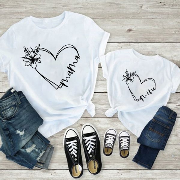 Familie passende Outfits Mutter Kinder Mode Baby Mädchen Kleidung 1PC Mutter und Tochter T-Shirt für Tops 230504