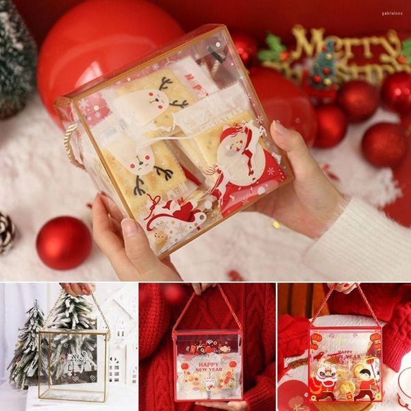 Geschenkverpackung 5 Stück Jahr transparent Schneeflocke Gebäck Verpackung Box Süßigkeiten Kekse Klebreis Boot Nougat Keksbeutel Milch Datum
