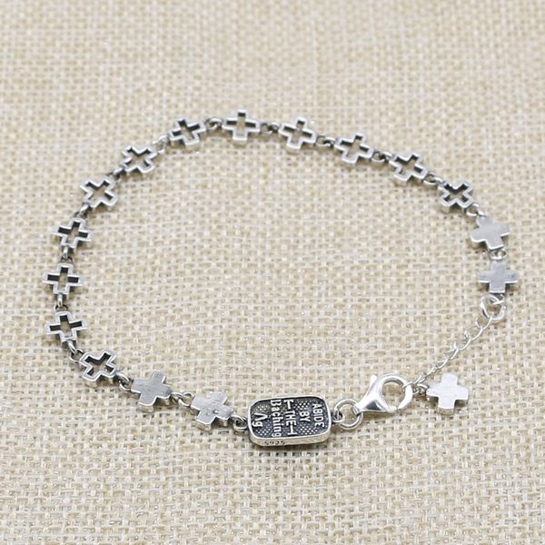 Sonnenschein Personalisiertes Kreuz Armband Damen 925 Sterling Silber Armband Mode Retro Einfacher Modeschmuck