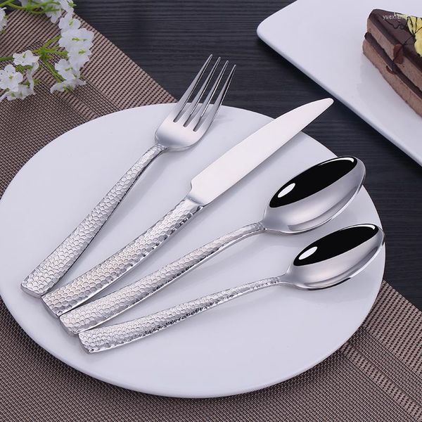 Наборы наборов посуды Sliver Cutlery Set Luxury 24 кусочки зеркало Полировка Побочная посуда 304 Нестандартная сталь.