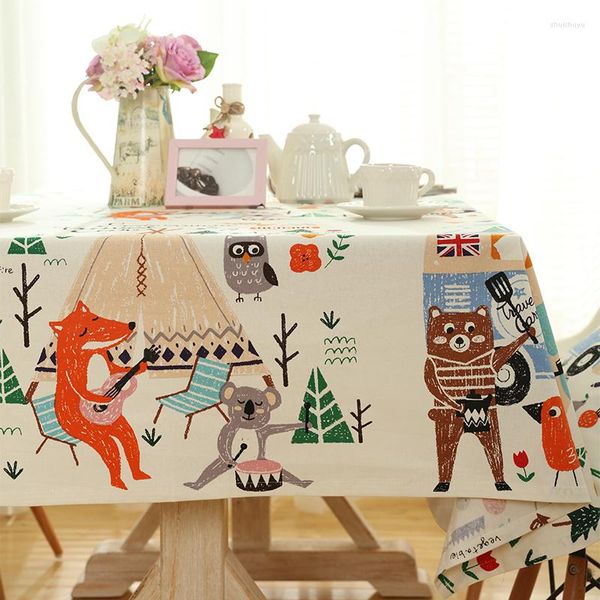 Tischdecke Cartoon Forest Party Tischdecke Polyester Wasserdicht Abendessen für Kinder Home Cover Picknick Jahr