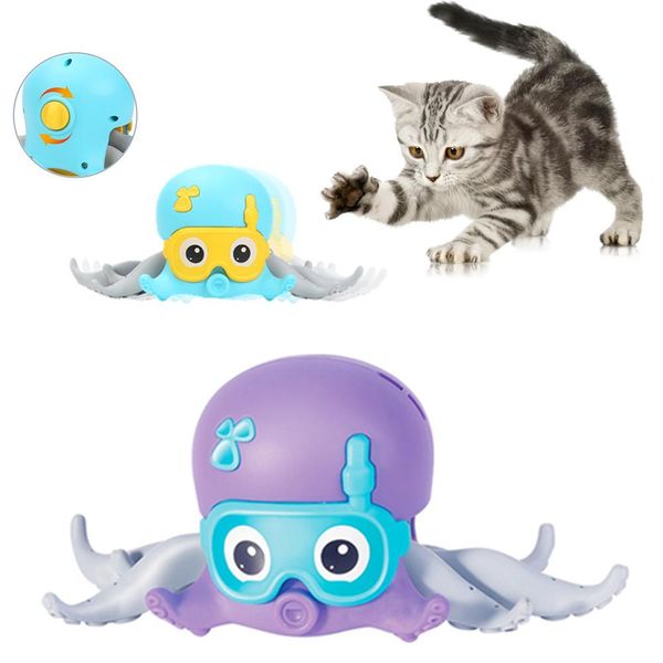 Интерактивная игрушка для кошек, Заводной ползун, мультяшный осьминог, веревка, вытянутая прогулочная игрушка для котенка, наземные водные игрушки, подарок для домашних животных, кошек, детей