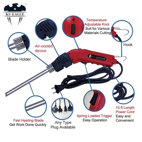 Scharen Coltello da Taglio per Schiuma 110V ~ 240V Macchina da Taglio per Polistirolo Elettrico Taglierina per Schiuma Portatile Utensili da Taglio Fai da Te Taglierina per Schiuma