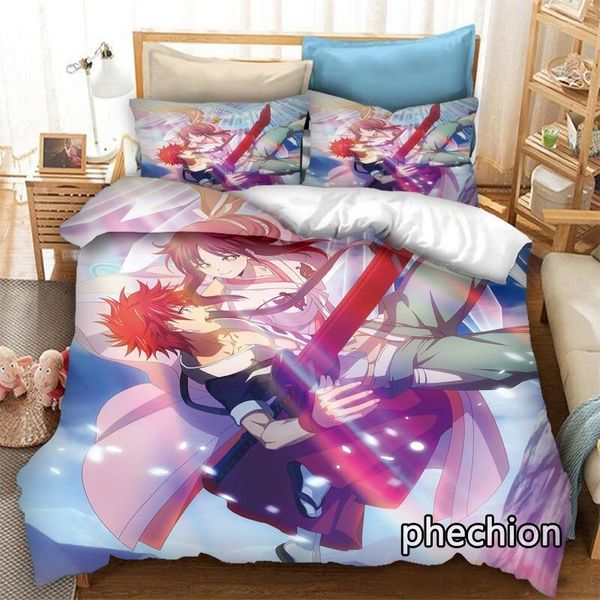 Постилки наборы Phechion Anime Orient 3D Print Set Set Covers Pillowcases One Piece Comforter Bedclothes Bed K384