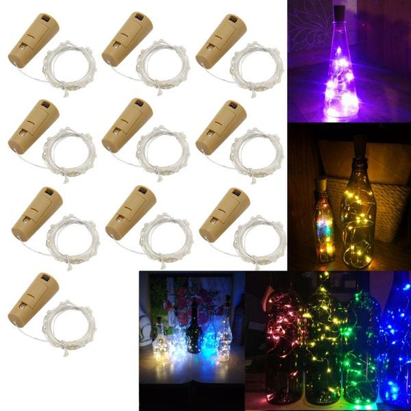 Streifen 10 Teile/los LED Lichterkette 1 Mt 2 Mt 3 Mt Schnur Batteriebetriebene Girlande Kupferdraht Gerlyanda Für Garten Outdoor Weihnachten DecorLED