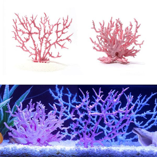 Decorações artificial aquário coral decoração plástico tanque de peixes planta decoração aquário paisagem artesanato ornamentos para aquário