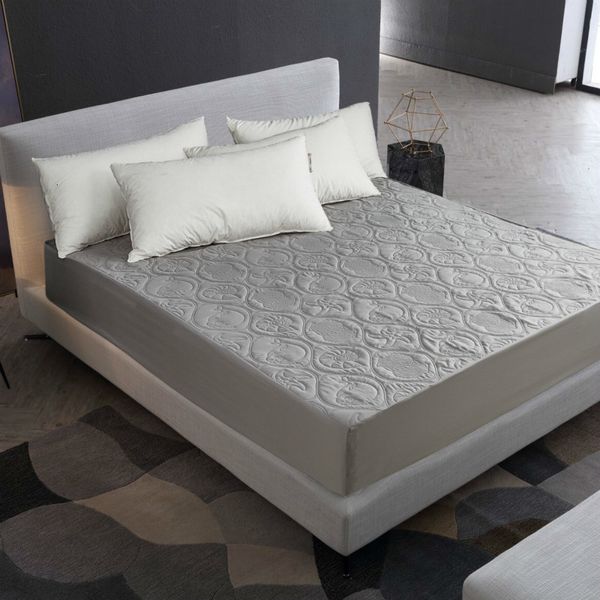 Mattress Pad Mecerock Color Solid Color acolchoado Protetor à prova d'água Tampa de estilo de lenha para cama grossa 230503