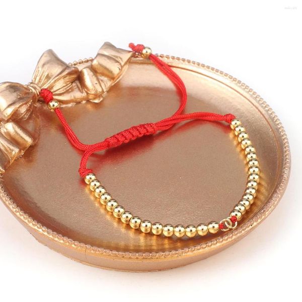 Bracelets de charme semi acabamento corda pulseira vermelha preta (ajustável) Acessórios de jóias DIY Presente Presente