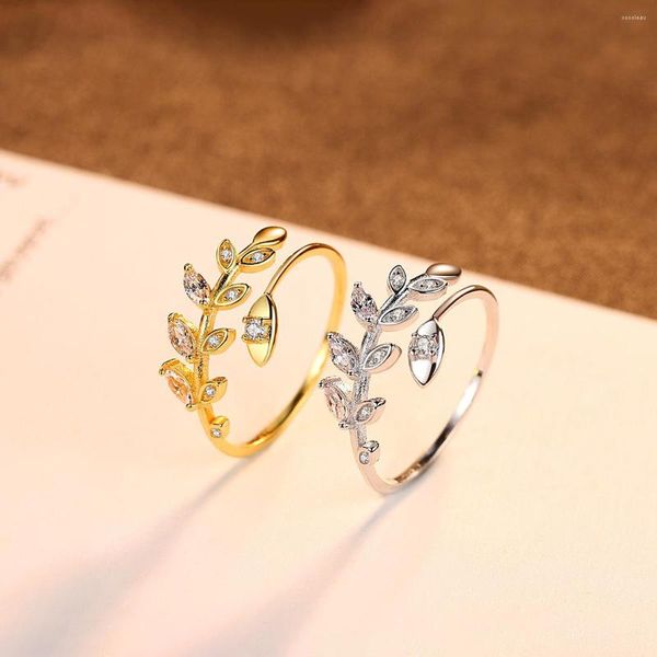 Ringos de cluster SA Silrage Jewerly 925 Sterling for Women Luxury Jewelry S925 Silver Ring Branch Folha feminina venda bem