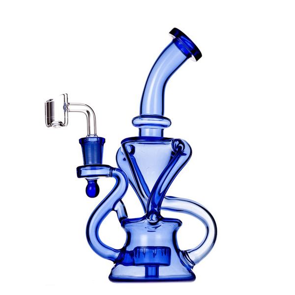 Blue Glass Oil Burner Bong Dab Rig Hookahs 8,5 Zoll 14 mm weibliches Gelenk für Raucherzubehör