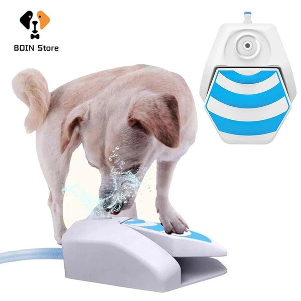 Alimentação automática para animais de estimação bebedouro ao ar livre gato e cachorro pressão de passo grande capacidade interativa brinquedo de água potável produtos para animais de estimação