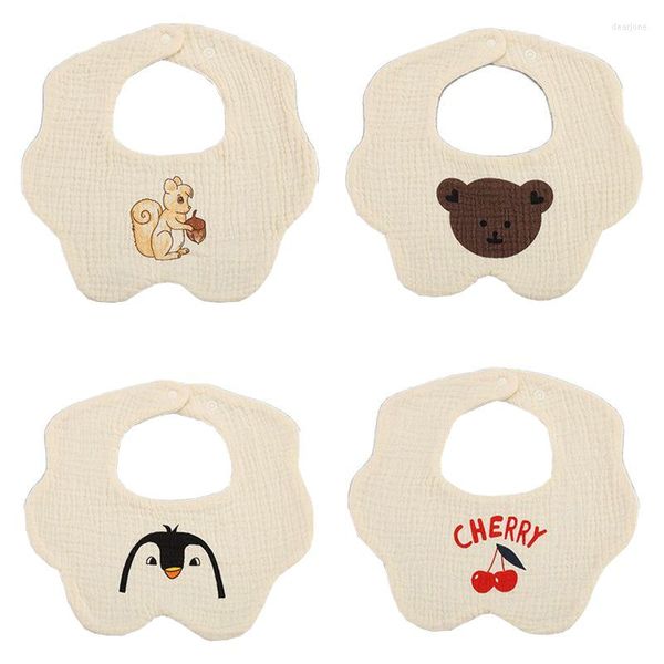 Acessórios para cabelos 6 camadas de gaze de algodão impressão baby baby baby saliva toalha nascida em panos de arroto lenço de bandana para meninos garotas alimentando babador de verão verão