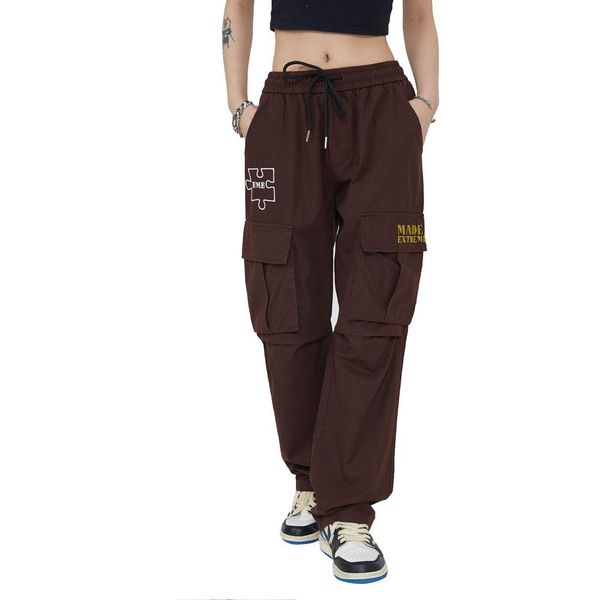 Pantaloni pantaloni da uomo ricami tascabili grandi uomini unisex donna donna streetwear hip hop hop sciolte di pantaloni da carico casual danza