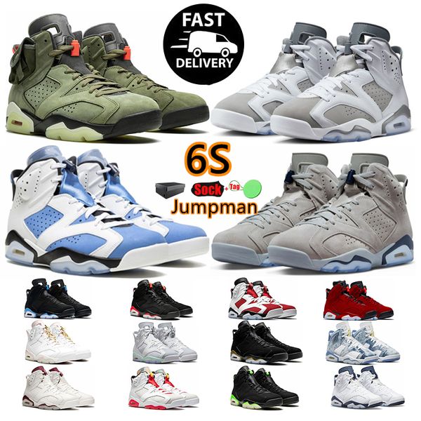 Sapatos de basquete Jumpman 6 6s Universidade Azul Vermelho Oreo Georgetown Midnight Hare Navy Cactus Jack Preto Infravermelho Maroon Mens Treinadores Esportes Ao Ar Livre Sapatilhas