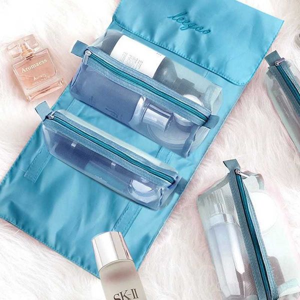 Bolsas de cosméticos Bolsa de cosméticos destacável portátil Capacidade 4 em 1 em 1 portátil Viagem dobrável Cosméticos Bolsa de bestas de armazenamento Z0504