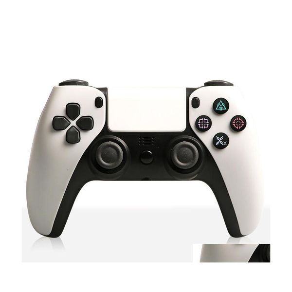 Oyun Kontrolörleri Joystick Ps5 Stili Blue Tooth Ps4 Kablosuz Gamepad Oyun Konsolu İçin Çift Titreşim Denetleyicisi Usb 6 Axis Bırak Dhpyn