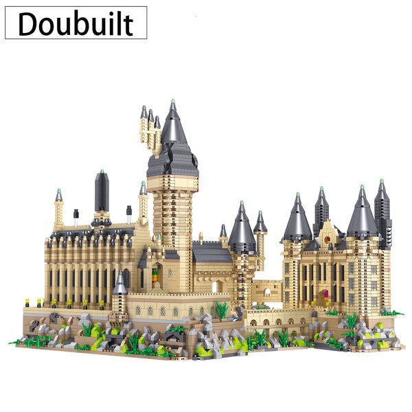 Blöcke Doubuilt Building Magic Castle DIY 3D Bricks Modell Kinder Spielzeug Potter Kinder Geschenke Desktop Ornament 230504