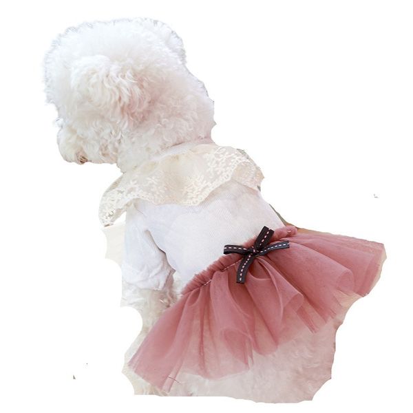 Abbigliamento per cani Abito da sposa per cani Abiti estivi per gatti Gonna per cuccioli Tutu Carino Bowknot Abbigliamento per cani Abbigliamento per cuccioli di Yorkshire Pomerania 230504